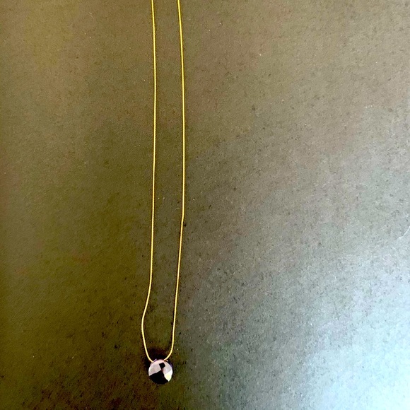 Shiny purple semi-precious stone choker necklace with gold color fine chain - Picture 9 of 11